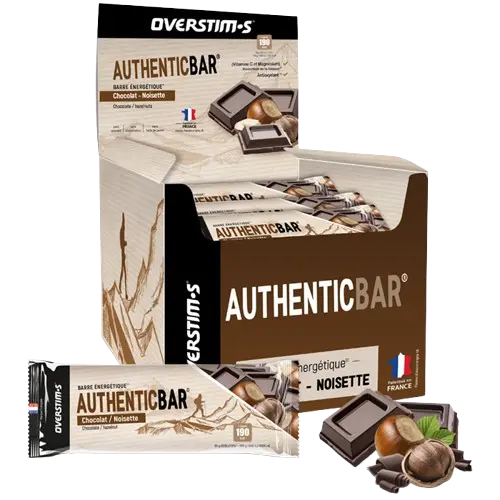 OVERSTIM.s Authentic Bar | Flavor - Chocolate - Hazelnut | Display of 32 bars
